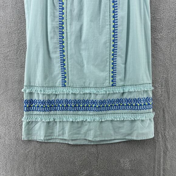 Vineyard Vines Dress Women 0 Crystal Blue Embroidered Shift Boat Neck Short New - Picture 9 of 13